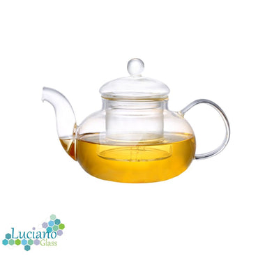 Luciano, 1000Ml Borosilicate Glass Tea Pot With Glass Cover And Filter