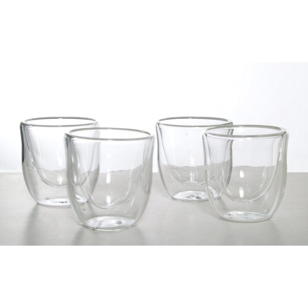 Luciano, Borosilicate 80Ml Single Wall Cawa Cups 4Pcs Set