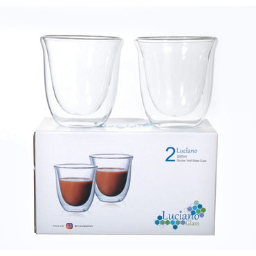 Luciano, 220ml Borosilicate / Double Wall / Isotherm Cawa Shape / Glass Cups Set