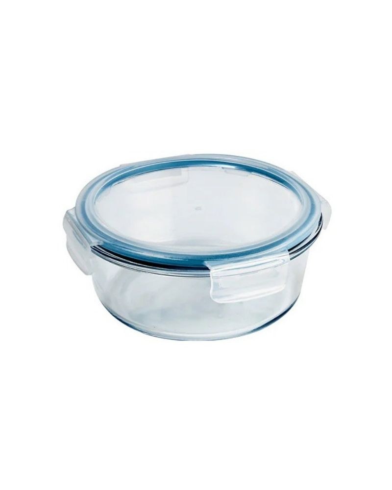 Luciano, High Borosilicate Round Glass Container With Easy Snap Lid 400Ml (13X5.2Cm) B/24