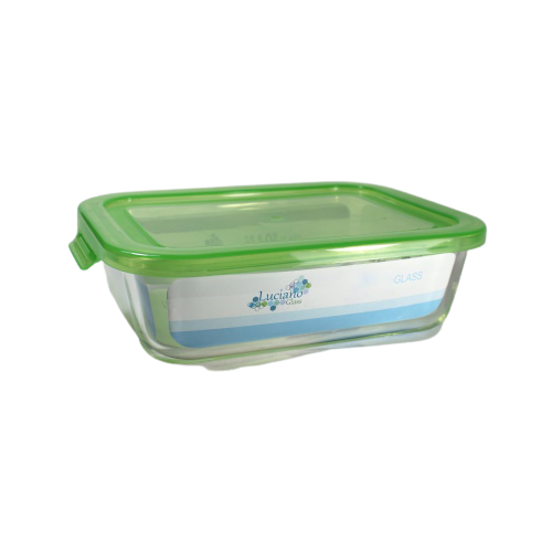 Luciano, High Borosilicate Rect. Glass Food Container 1040Ml With Simple Lid