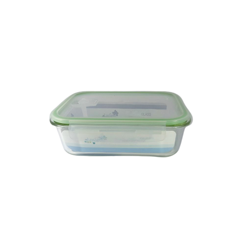 Luciano, High Borosilicate Rect. Glass Food Container 640Ml With Open Vent Lid