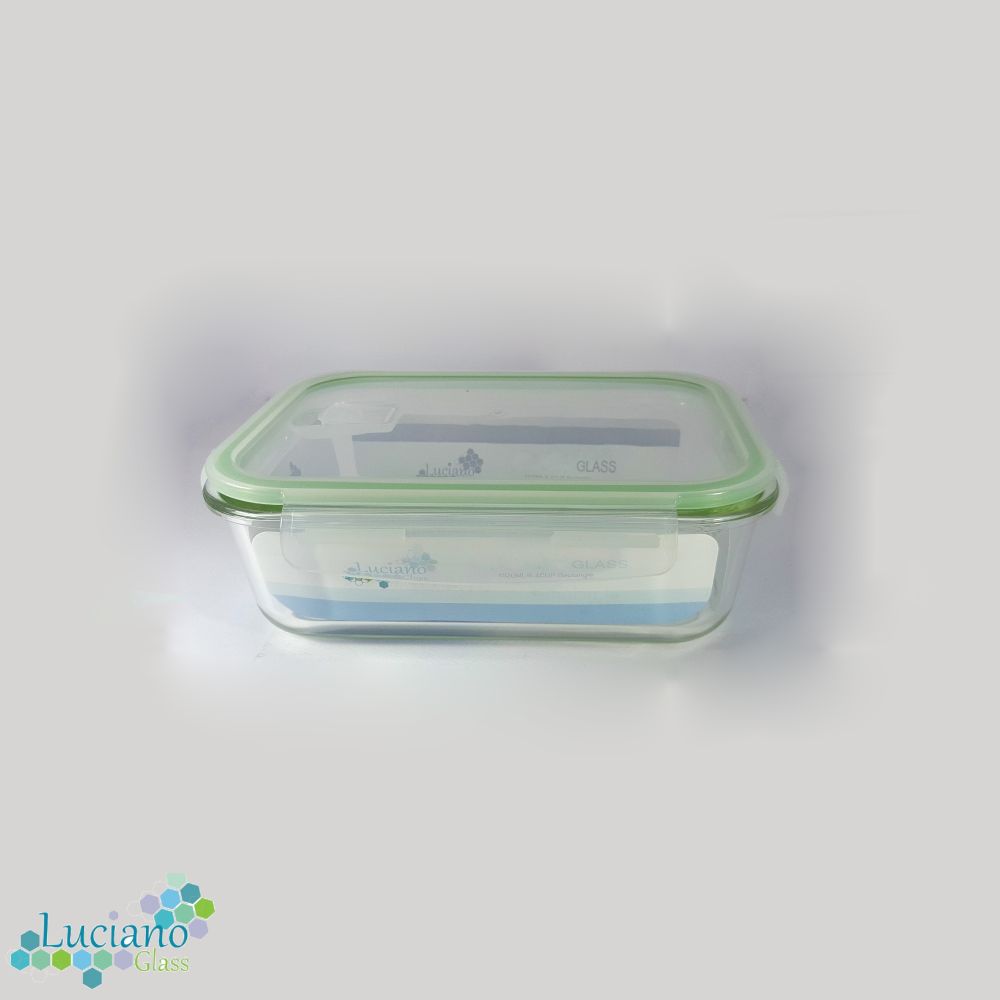Luciano, High Borosilicate Rect. Glass Food Container 640Ml With Open Vent Lid