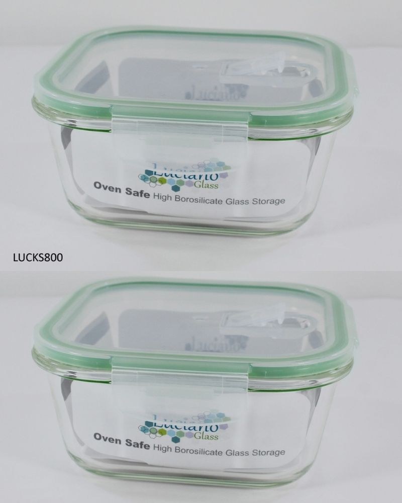 Luciano, High Borosilicate Square Glass Food Container With Vent Lid 800Ml