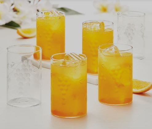Luciano, Berry 350Ml Borosilicate Glass Cups 6Pcs