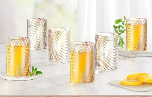 Luciano, Prism 295Ml Borosilicate Glass Cups 6Pcs