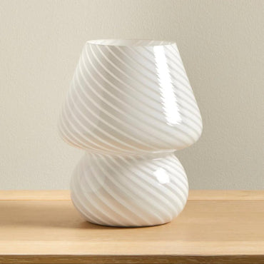 Striped Glass Accent Lamp 18 cm, Elegant Plug-In Lighting, SK1951424