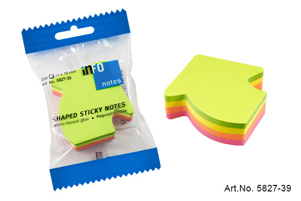 Info Notes, Sticky Note Arrow Shape, Assorted Colors, Pack Of 200 Sheet