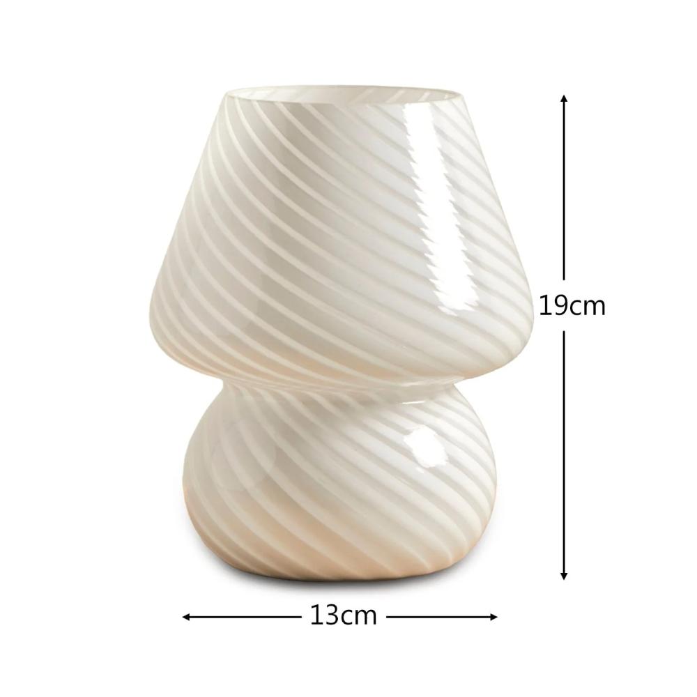Striped Glass Accent Lamp 18 cm, Elegant Plug-In Lighting, SK1951424
