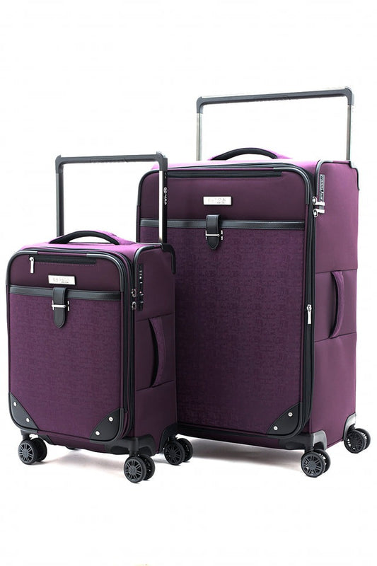 M&A, Encore Wide Trolley Spinner Luggage with TSA Lock, Black, 2-Piece Set (20/28), Available in Different Colors