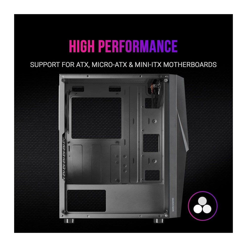 Mars, Gaming Mc777 Atx Case, 2X 120Mm Argb Fan, T. Glass, Infinity Mirror, Available in Different Colors