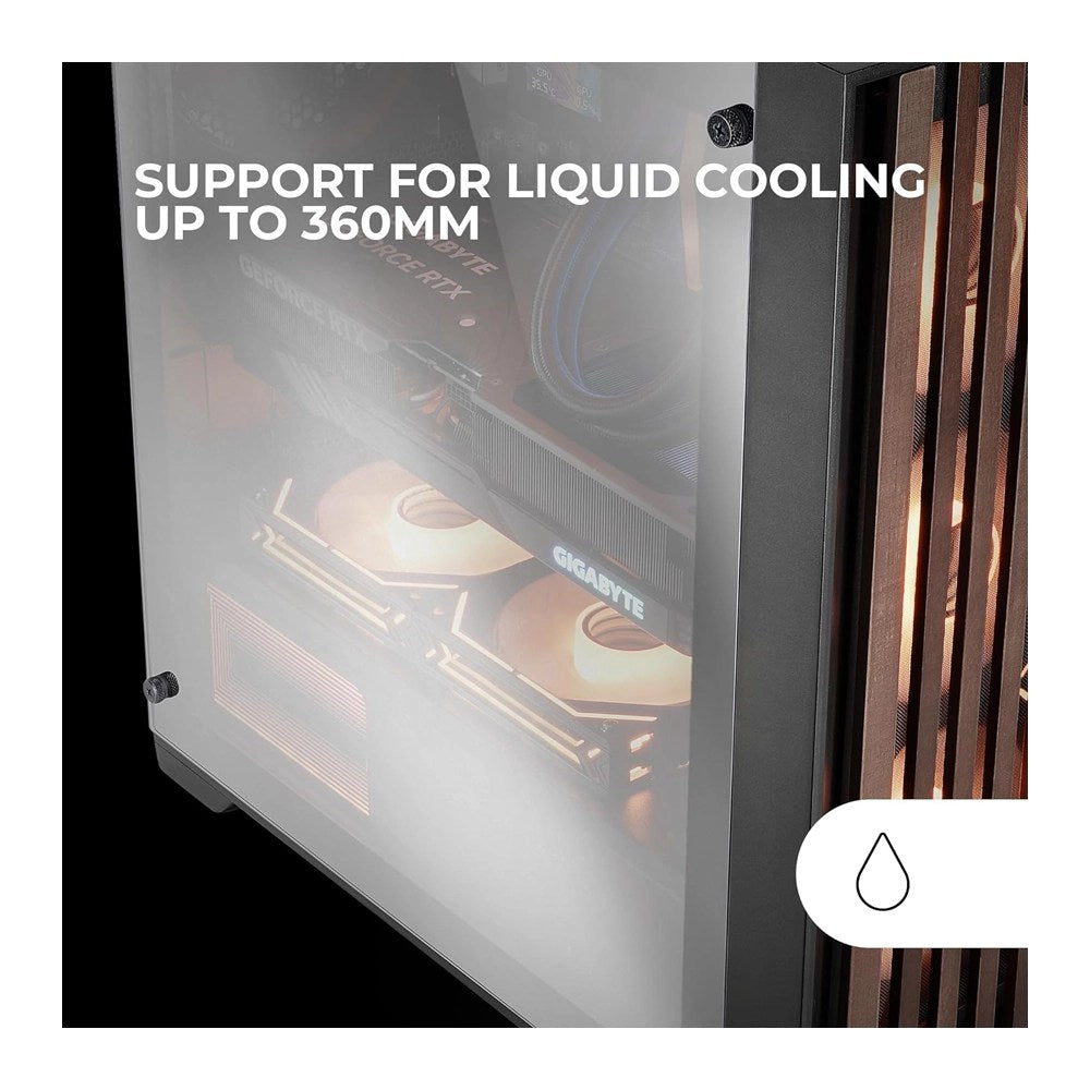 Mars, Gaming Mc-Woodc, Atx Case, Wooden Front Panel & Chromed Glass Side Window, 120Mm Fdb Rear Fan, Dual Chamber Design