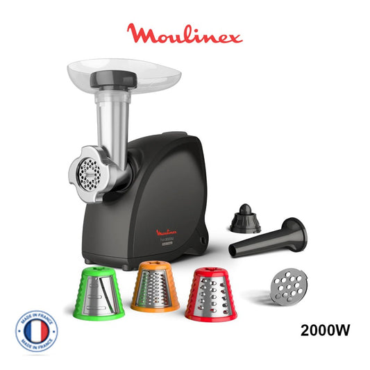 Moulinex, HV4 Successor Meat Grinder, 2000 W, Perfect Mincer up to 2.3 kg/min, Versatility, Vegetable Chopper, Sausage and Kebbe, Handle, Durable Performance, Made in France ME472832