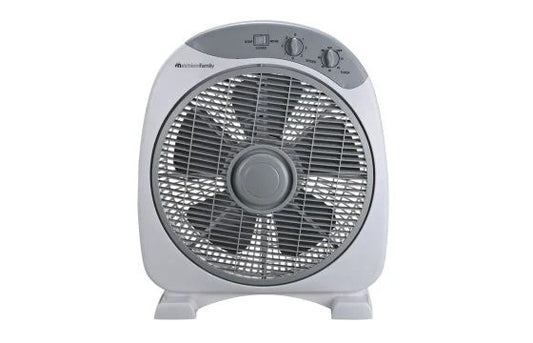 Natural, Box Fan 12', 3 Speeds, 40W Grey With Timer