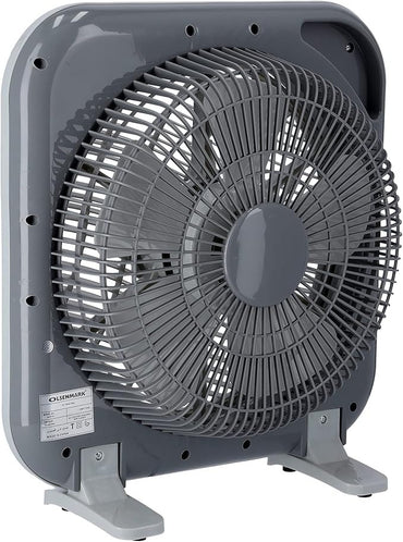Natural, Box Fan 12', 3 Speeds, 40W Grey With Timer
