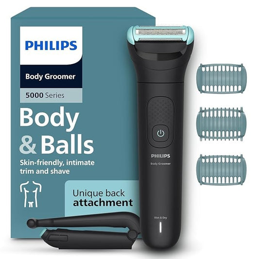 Philips, Body Trimmer for Men Private Parts, Removes Back Hair, Skin Safe Grooming howerproof, BG5475/15