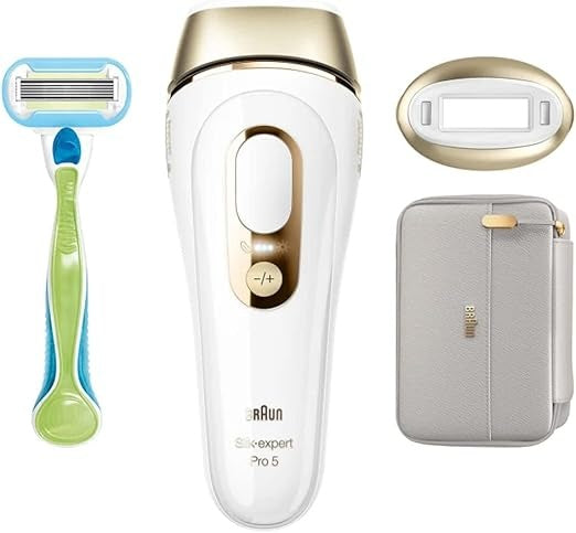 Braun, Silk-Expert Pro 5 Pl5054 Ipl With 2 Extras Venus Razor, Soft Pouch 400.000 Flashes