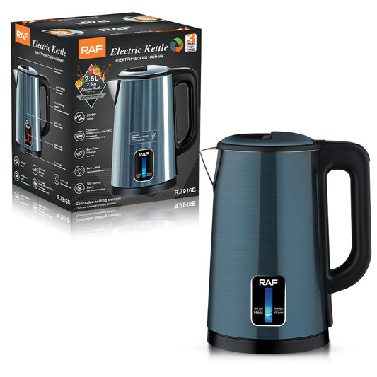 Raf, Electric Kettle, R.7916, 2000W, 2.5L,Bpa Free, Constant 60-70 Degree