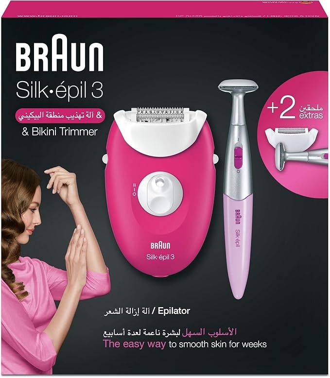Braun, Silk-Epil 3, Bikini Trimmer With 2 Extra Shaing Tools