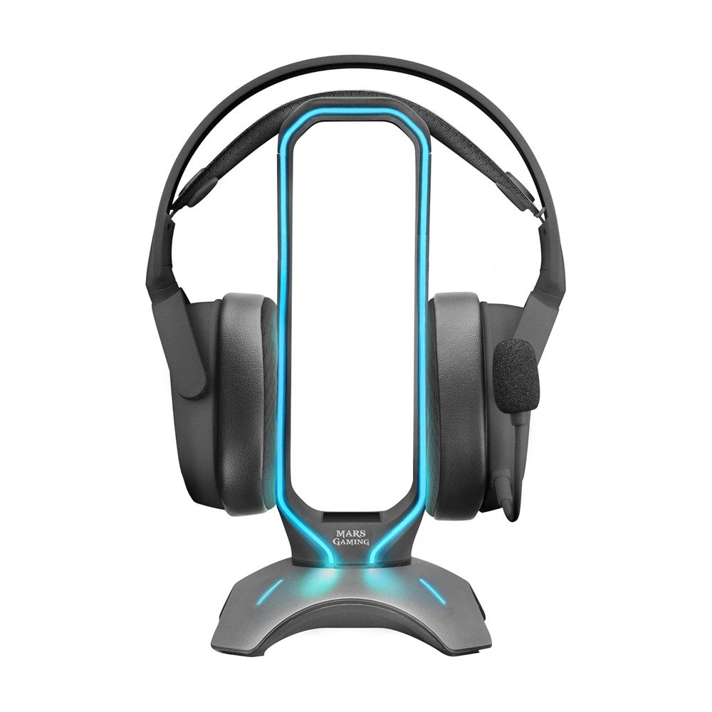 Mars, Gaming Mhhx 2In1 Rgb Flow Headset Holder + 2Xusb2.0 Hub, Graphite