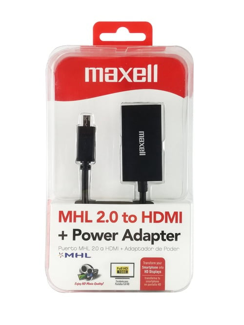 Maxell, MHL 2.0 to HDMI+ Power Adapter ,Transform Your Smart Phone Into HD Displays,Maxell