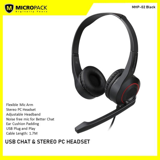 Micropack, Mhp-02 Chat & Stereo Usb Computer Headset