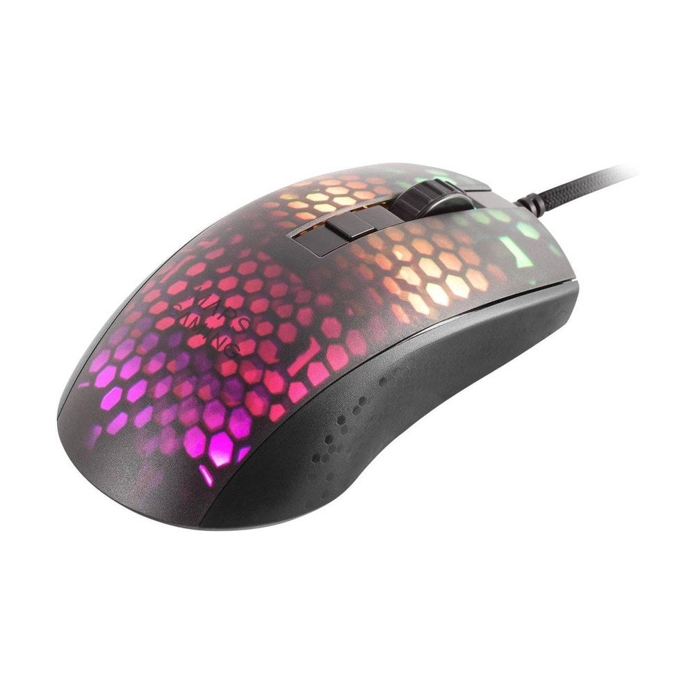 Mars, Gaming Mmr Black Mouse, 12800Dpi, Extreme-Light 58G, Rgb, Paracord, Soft, Available in Different Colors