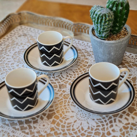 La Perla, New Bone China Coffee 6 Cups 90Cc With Saucers In Gift Box