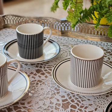 La Perla, New Bone China Coffee 6 Cups 90Cc With Saucers In Gift Box
