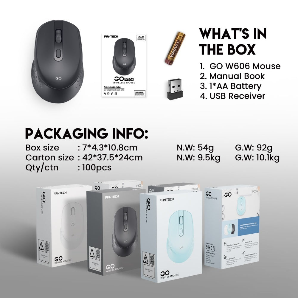 Fantech, W606 Go: Productive Wireless Mouse For Everyday Tasks