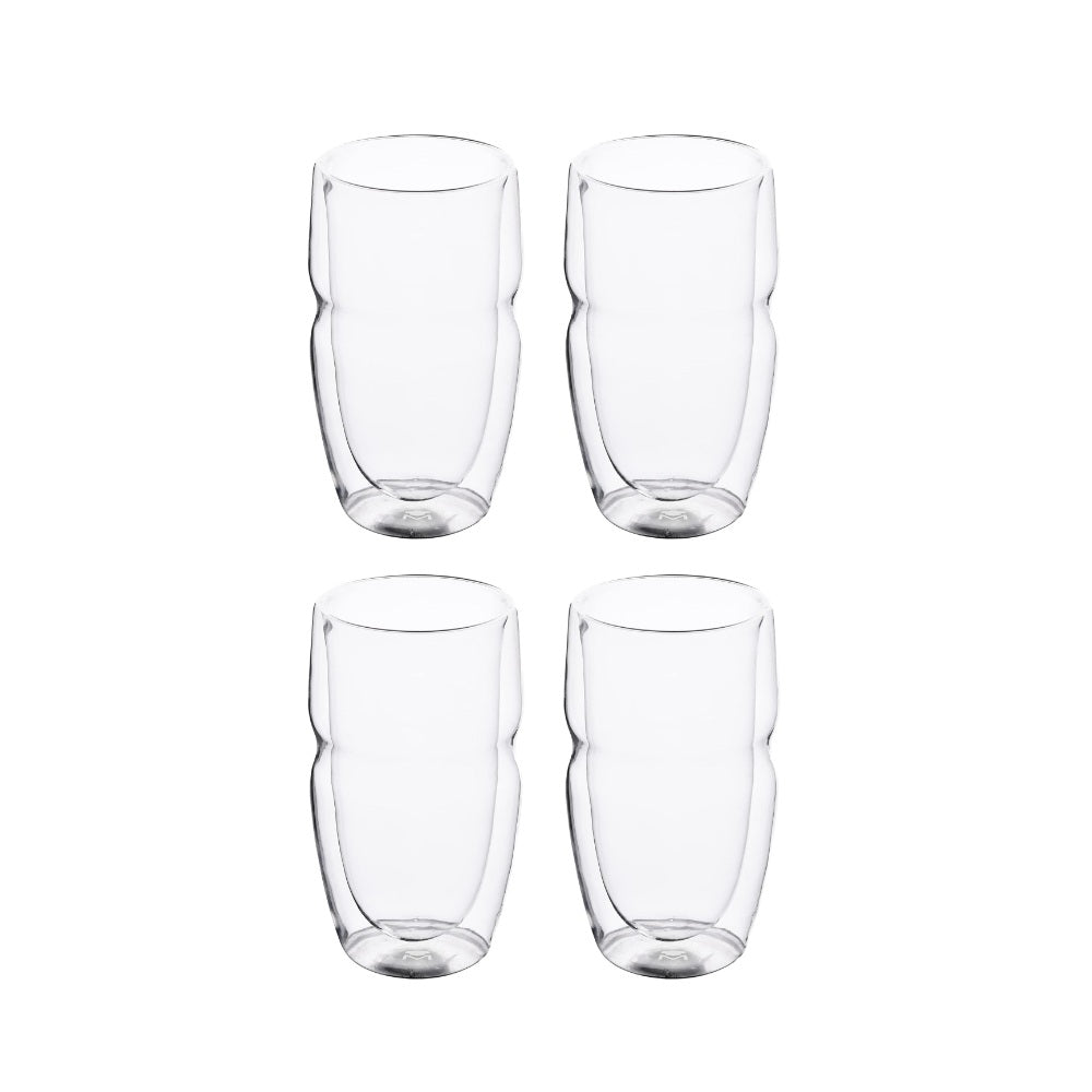 Masterpro 4Pcs Glass Set High Borosilicate Glass 8.5x6.6x16.2cm 540ML, MSTR-BGMP20222