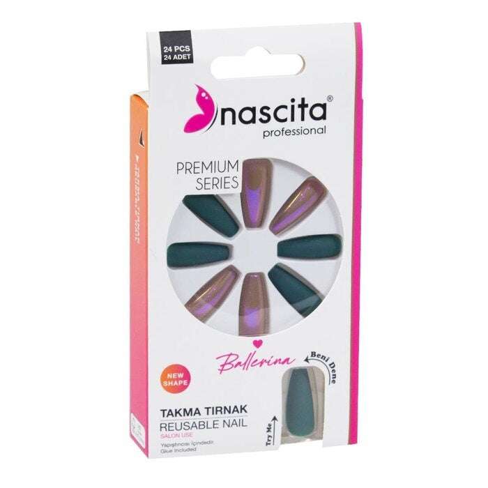 Nascita Ballerina Designed Nails With Glue 156 - Pack of 24