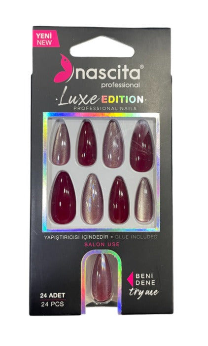 Nascita Cat Eye False Nails With Glue 274 - Pack of 24