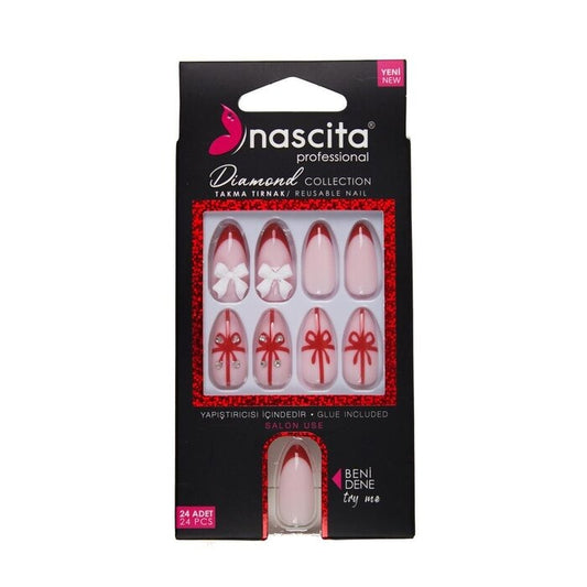Nascita Diamond False Nails With Glue 261 - Pack of 24
