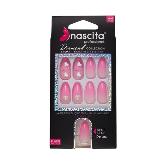 Nascita Diamond False Nails With Glue 269 - Pack of 24