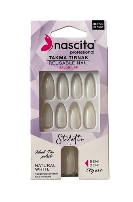 Nascita Stiletto False Nails With Glue 137 - Pack of 36