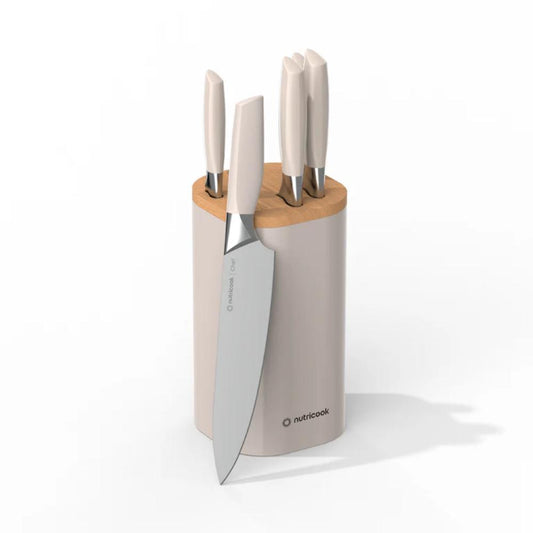 Nutricook Everyday 6-Piece Knife Set, Precision Stainless Steel Blades - Beige, NC-KB150BG