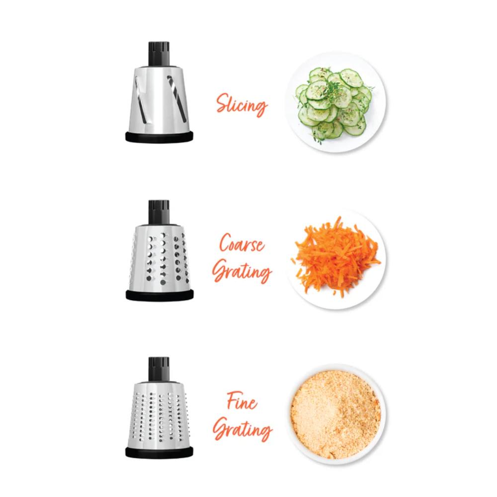 Nutricook, 3-in-1 Essentials Grater Fine and Coarse Grate Plus Slice - Black, NC-RG150