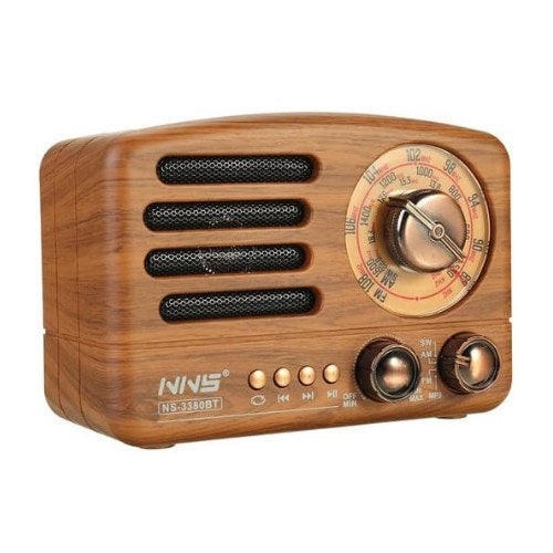 Ns-3380Bt Retro Multi Band Wooden Rechargeable Radio With Wireless