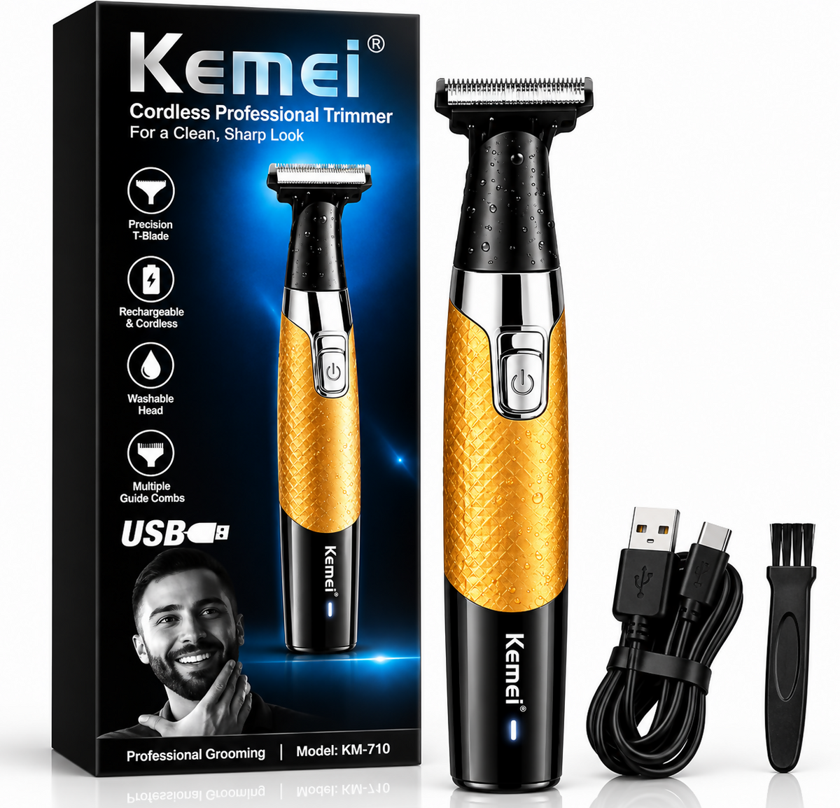 Kemei KM-1910 Professional Trimmer cordless grooming device