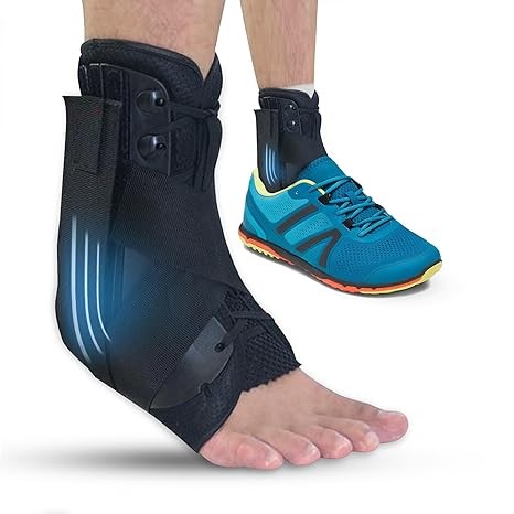 OrthoLife, Ankle Brace | Shoe-Compatible | Lace Up Adjustable Support | For Recovery, Sprains, Injuries | Unisex For Adults