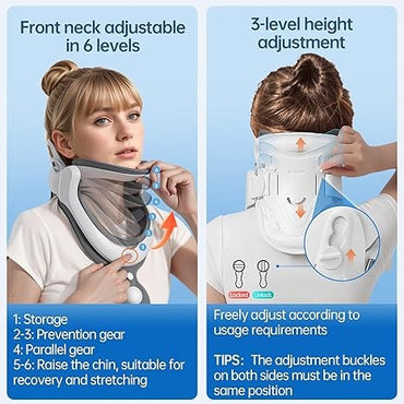 OrthoLife, Cervical Neck Traction Device, Neck Brace For Neck Pain And Support, Adjustable Inflatable Pads, Neck Stretcher To Correct Cervical Vertebrae, Restricting Cervical Motion