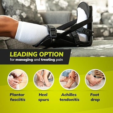 OrthoLife, Braceability Sleeping Stretch Boot - Plantar Fasciitis Night Foot Splint Adjustable Achilles Tendonitis Brace For Fascia, Tendon And Calf Stretching, Heel And Bone Spur, Arch Pain Treatment