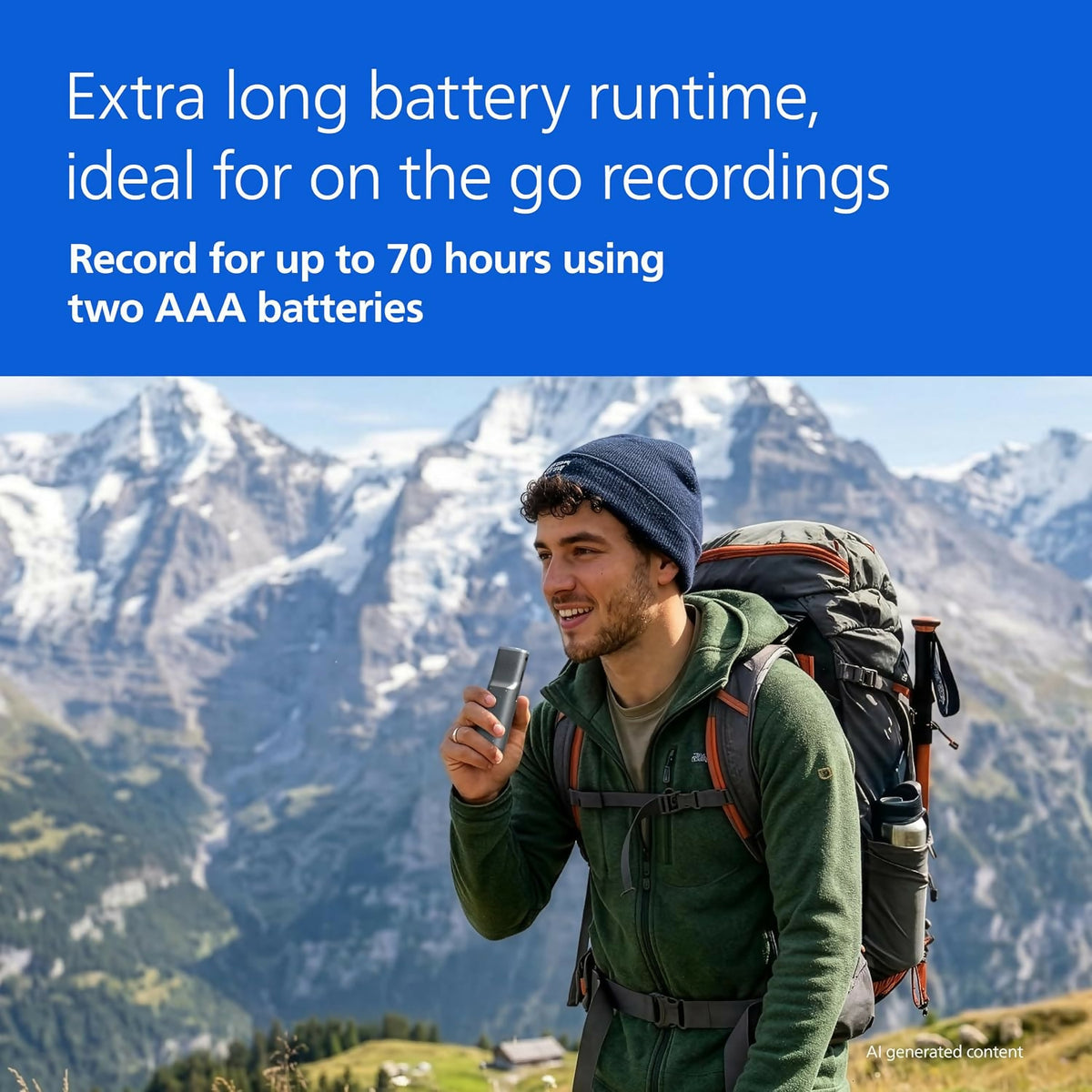 Philips DVT1170 VoiceTracer, Audio Recorder, 8GB, Micro SD Card Slot, 360° Microphone for Excellent Sound