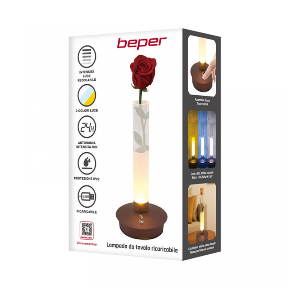 Beper Rechargeable Table Lamp Flora Copper, P207ILI550