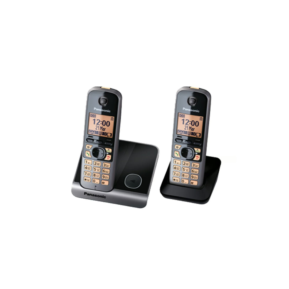 Panasonic, 2 Hanset Cordless With Speaker Phone (Black), PAN-TG6712BXB