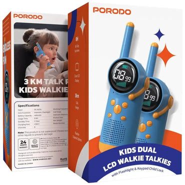 PORODO Kids Dual LCD Walkie Talkie, PDKD22