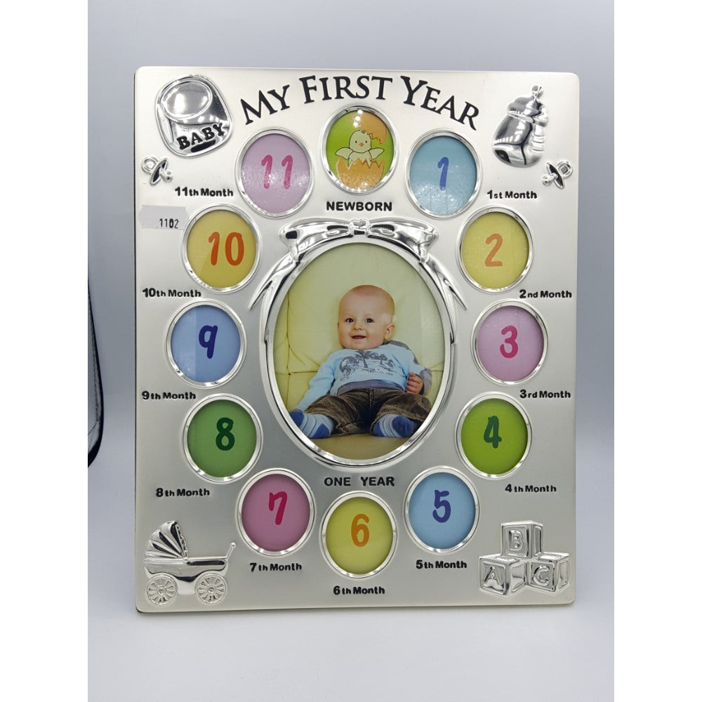 Silver Plated 12 Month Baby Picture Frame 1102