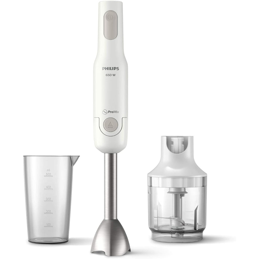 Philips, 650W With Metal Bar, Promix, 0.5L, Compact Chopper, White, 3 Pin, HR2535