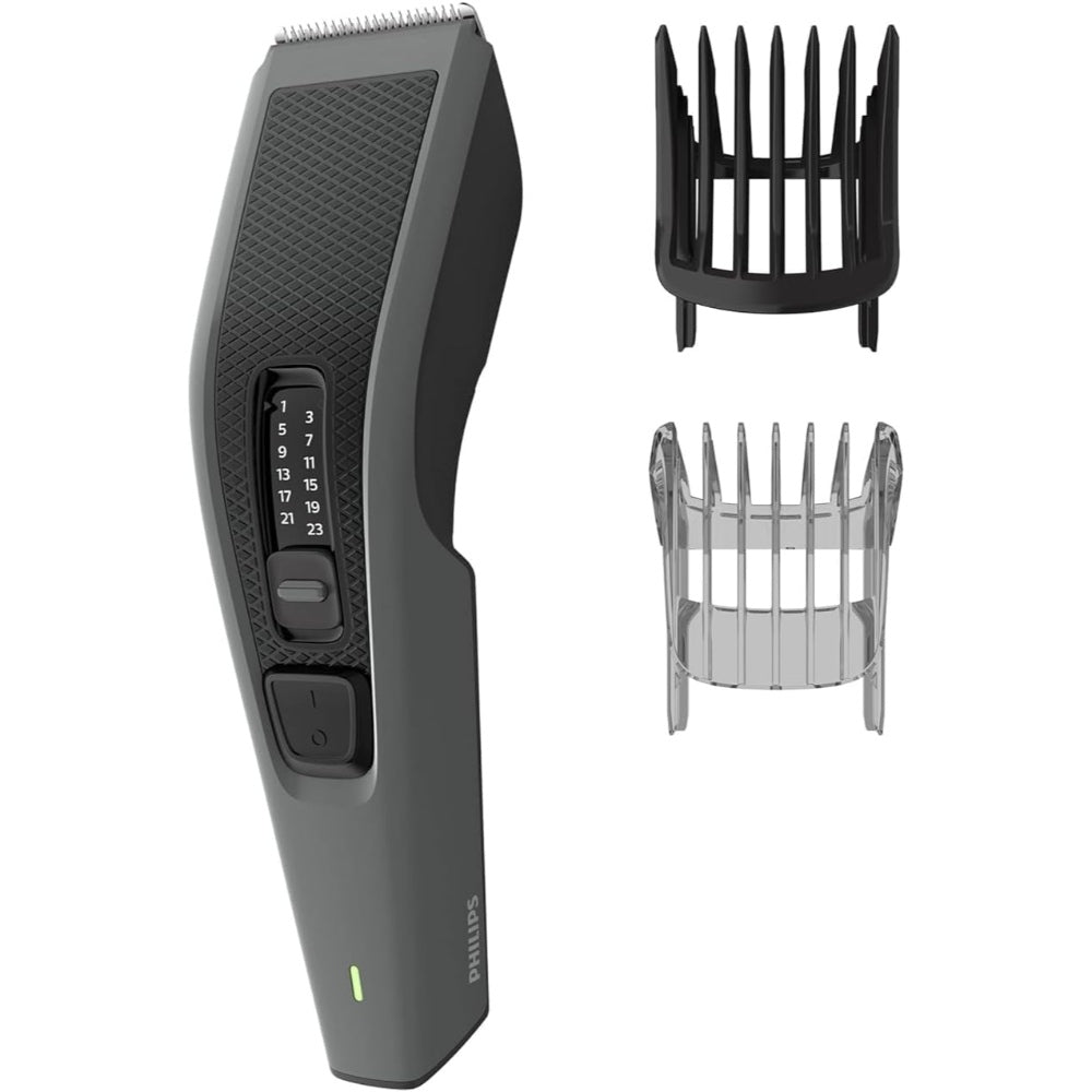 Philips, Hair Clipper, 41mm Stainless Steel Blades With Plastic Guard, One Lock-In Adj, Comb 13 Setting (0.5mm And From 1 To 23mm), Run Time 45Min, HC3525